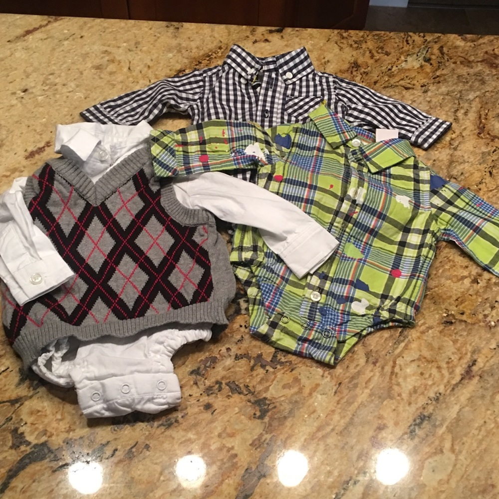 Newborn boys dress onsie bundle